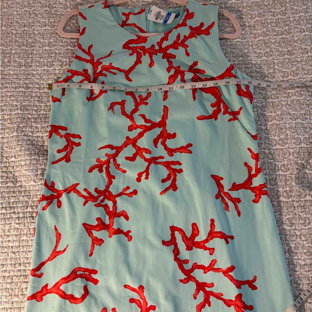 J. McLaughlin Blue & Coral Sleeveless Sophia Dress Sheath Resort Dress - NWT - Picture 8 of 8
